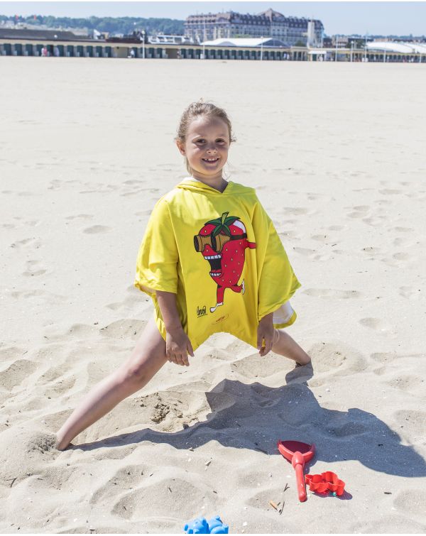 Poncho de plage enfant - Heiata - "Ramène ta fraise" - 120x60 cm